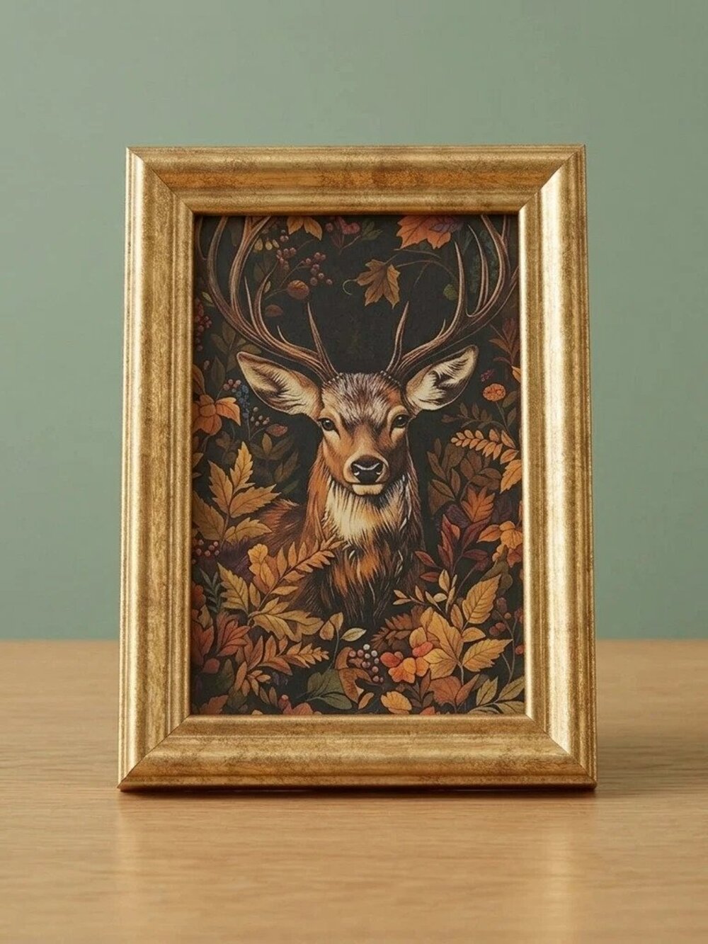 Deer Framed Woodland Animal Fine Art Print Fall Decor